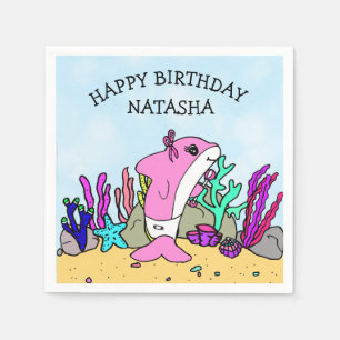 Personalised Baby Shark Birthday Napkin