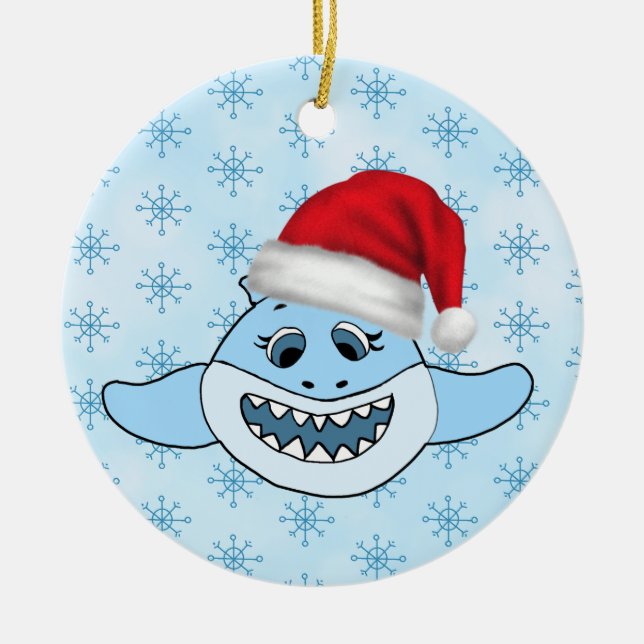 Personalised Baby Shark Family Christmas Ornament (Front)