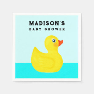 Personalised Baby Shower Cute Duckling Napkins