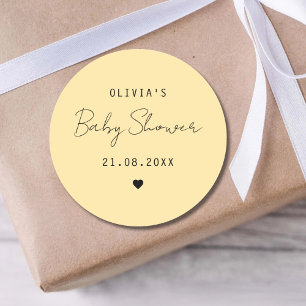 Personalised Baby Shower Favour Sweet Bag Biscuit Classic Round Sticker