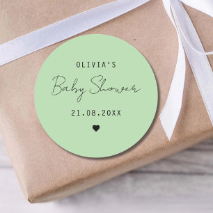 Personalised Baby Shower Favour Sweet Bag Biscuit Classic Round Sticker