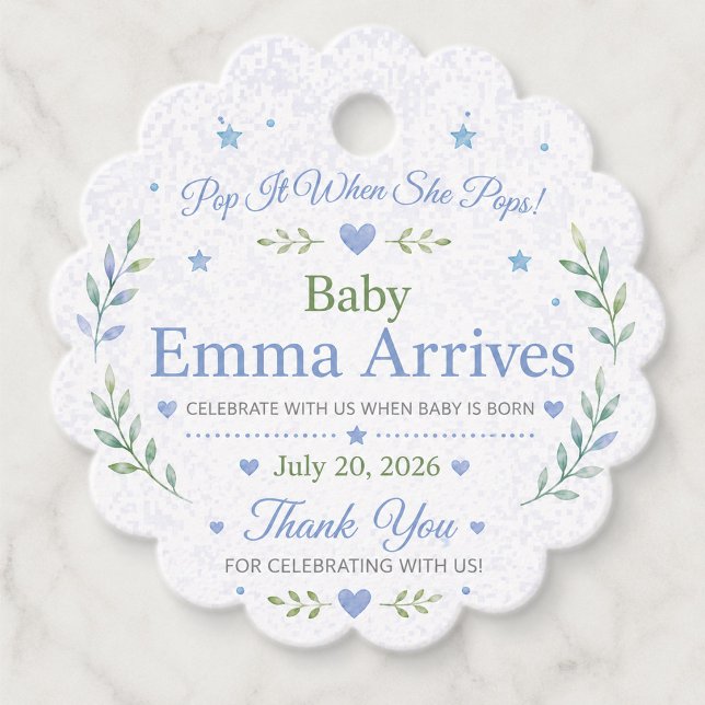 Personalised Baby Shower Favour Tags (Creator Uploaded)