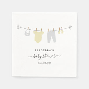 Personalised Baby Shower Gender Neutral Yellow Napkin