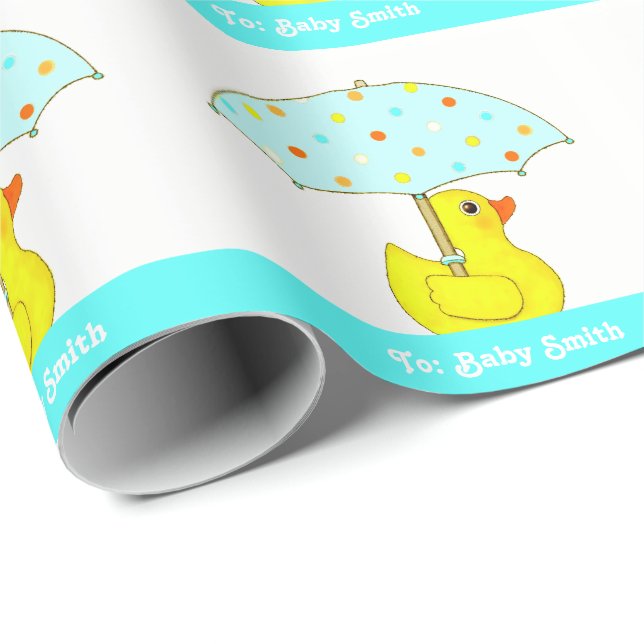 Personalised Baby Shower Gift Wrapping Paper (Roll Corner)