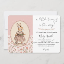 Personalised Baby Shower Invitation, Vintage Bunny