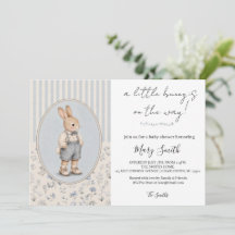 Personalised Baby Shower Invitation, Vintage Bunny