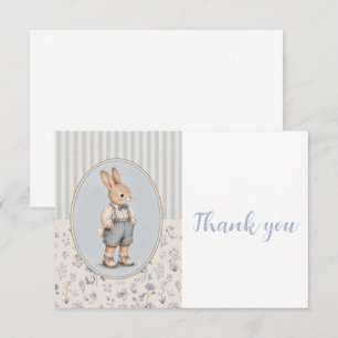 Personalised Baby Shower Invitation, Vintage Bunny Thank You Card
