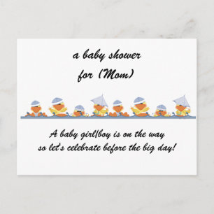 Personalised Baby Shower Invitations-Little Ducks Invitation Postcard