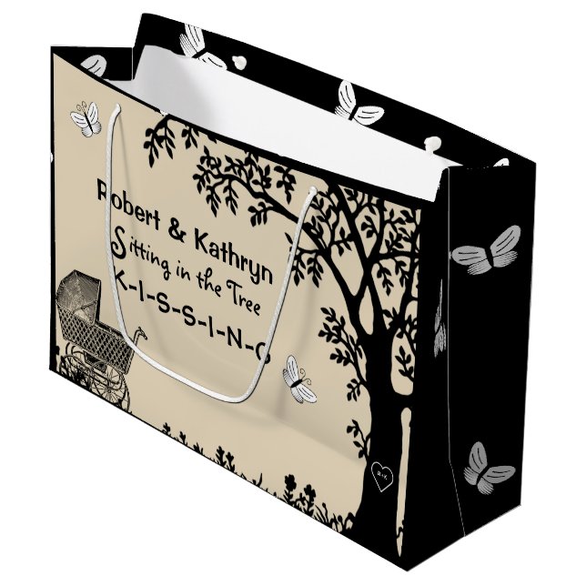 Personalised Baby Shower Large Gift Bag (Front Angled)