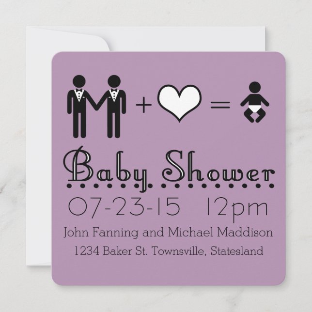 Personalised Baby Shower Modern Icon Dad and Dad Invitation (Front)