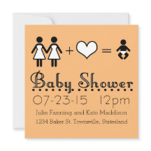 Personalised Baby Shower Modern Icon Mum and Mum
