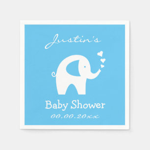 Personalised baby shower napkins with elephant