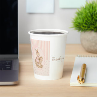 Personalised Baby Shower Paper Cups Vintage