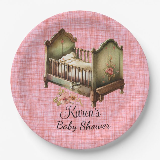 Personalised Baby Shower  Paper Plate (Front)