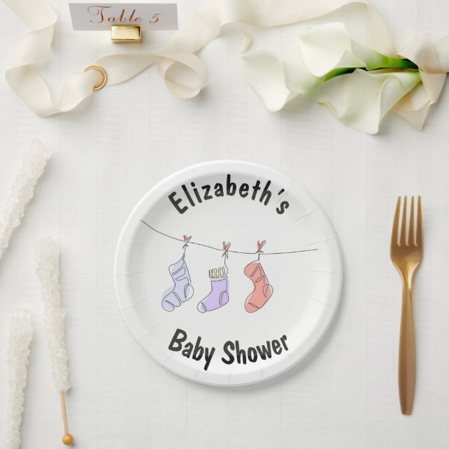 Personalised baby shower paper plates (Wedding)