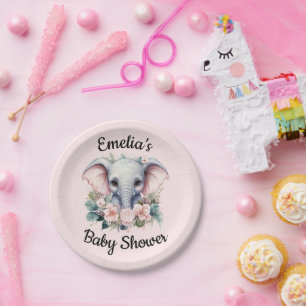 Personalised baby shower paper plates