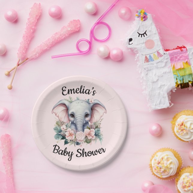 Personalised baby shower paper plates (Party)