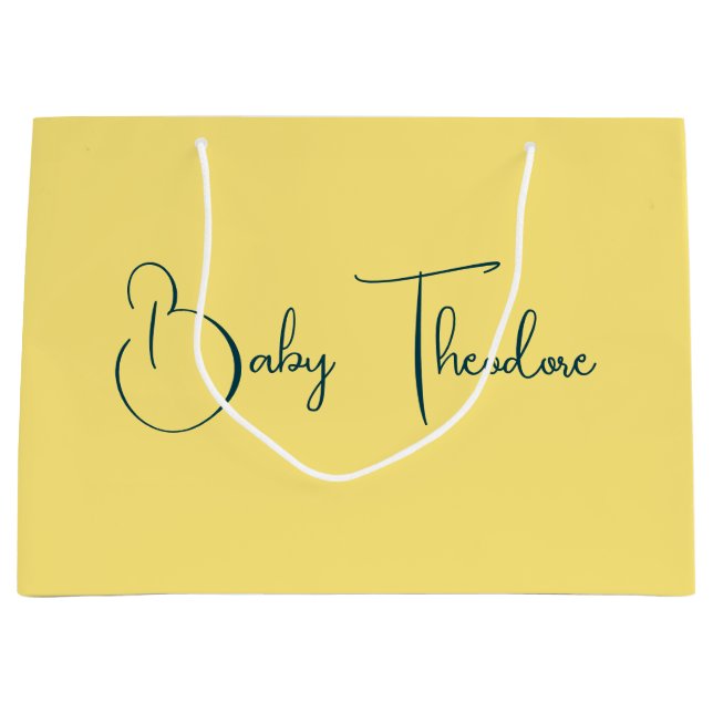 Personalised Baby Shower Party Favour Boy Girl Large Gift Bag (Front)