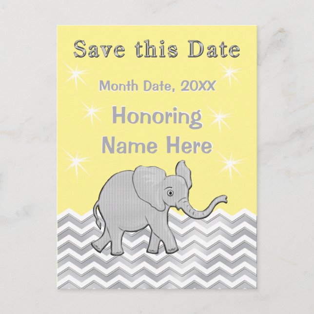 Personalised Baby Shower Save the Date Announcement Postcard (Front)