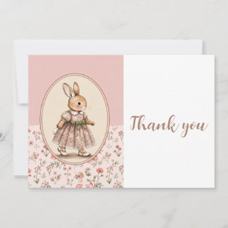 Personalised Baby Shower Thank You Card, Vintage B Invitation