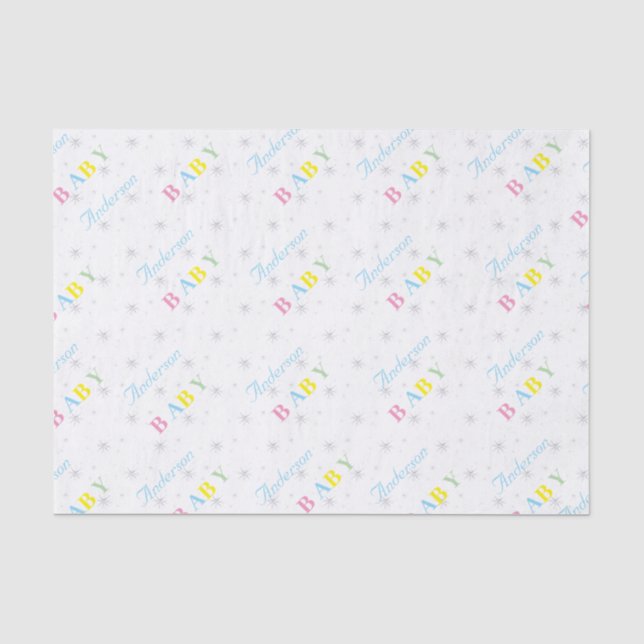 Personalised Baby Shower Tissue Paper (Front)
