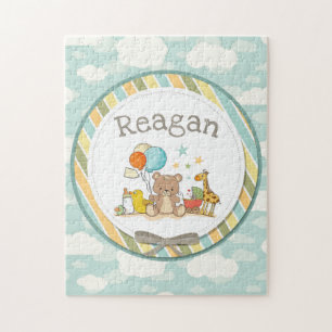 Personalised Baby Teddy Bear Giraffe Rubber Ducky Jigsaw Puzzle