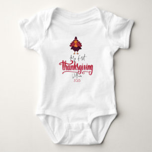 Personalised Baby Turkey First Thanksgiving Baby Bodysuit