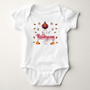 Personalised Baby Turkey First Thanksgiving Bodysuit