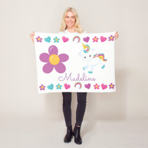 Personalised Baby Unicorn Fleece Blanket
