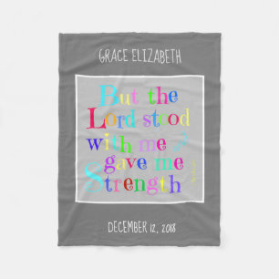 Personalised Baby, w/ Verse from Timothy (rainbow) Fleece Blanket
