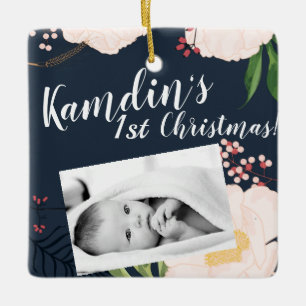 Personalised Baby XMAS Ornament Baby Pink Cosmos o