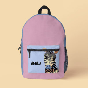 Personalised Baby Zebra Printed Backpack