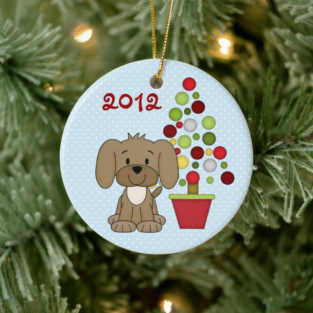 Personalised Baby's 1st Christmas Dog Ornament (Tree)