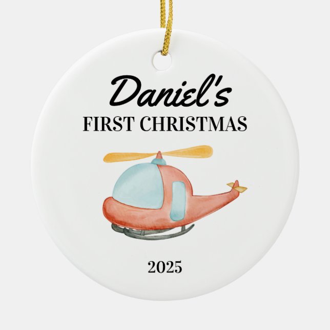 Personalised Baby's 1st Christmas Ornament, Baby's Ceramic Ornament (Front)