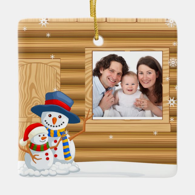 Personalised Baby's Christmas Photo Ornament (Front)