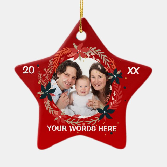 Personalised Baby's Christmas Photo Ornament (Front)