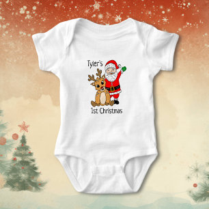 Personalised Baby's First Christmas Baby Bodysuit