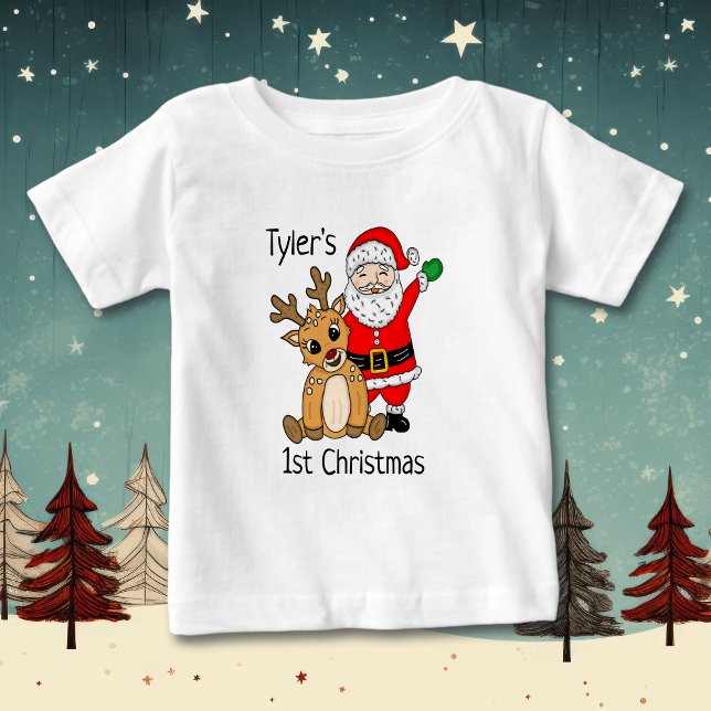 Personalised Baby's First Christmas Baby  T-Shirt (Creator Uploaded)