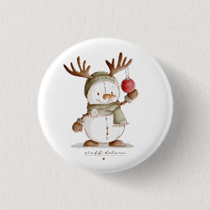 Personalised Baby's First Christmas Bodysuit 3 Cm Round Badge