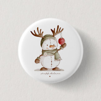 Personalised Baby's First Christmas Bodysuit 3 Cm Round Badge