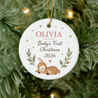 Personalised Baby's First Christmas Ceramic Ornament