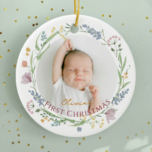 Personalised Baby's First Christmas Ceramic Ornament