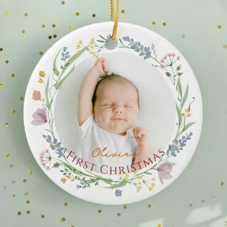 Personalised Baby's First Christmas Ceramic Ornament