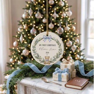 Personalised Baby's First Christmas Ceramic Ornament