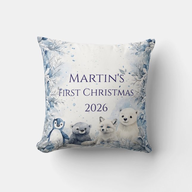 Personalised Baby's First Christmas Cushion (Front)