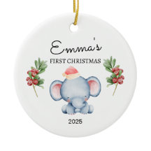 Personalised Baby's First Christmas, Elephant Gift