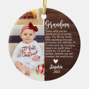 Personalised Baby's First Christmas/Grandma Ceramic Ornament