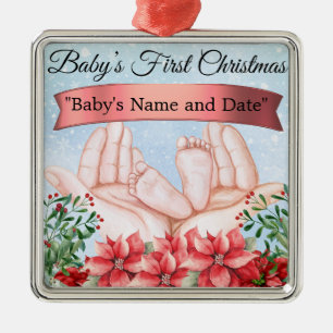 Personalised "Baby's First Christmas" Metal Ornament