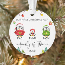 Personalised Baby's First Christmas Penguin