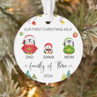 Personalised Baby's First Christmas Penguin Ornament